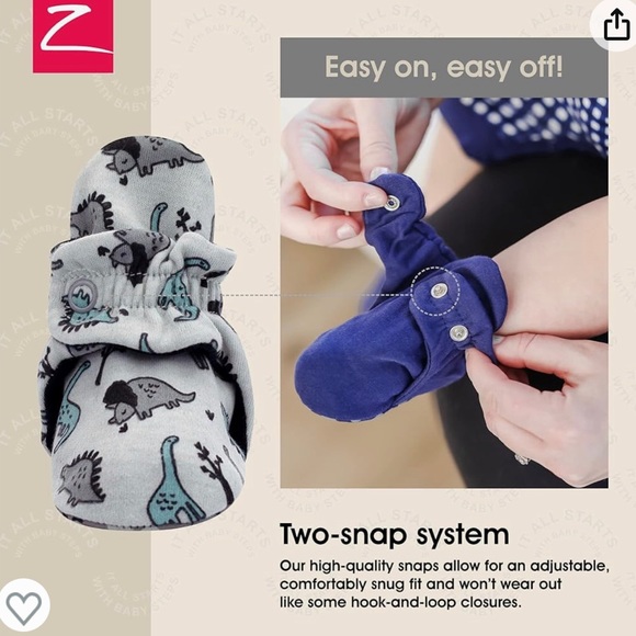 Zutano Dino booties, size 3 months - Picture 2 of 4